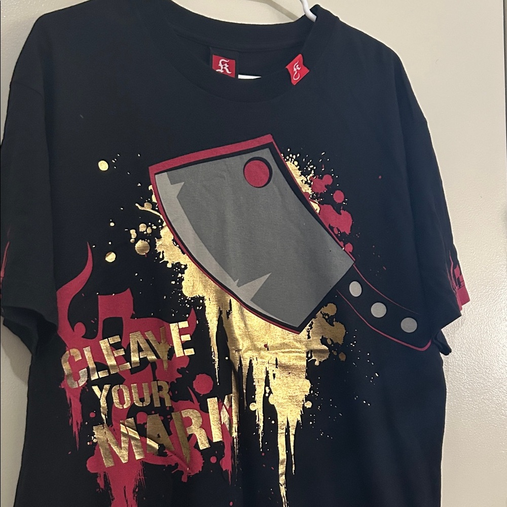 Cleaver Graphic Men's T-Shirt - Black, Red, and Gold